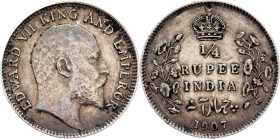 British India, 1/4 Rupee 1907, Calcutta