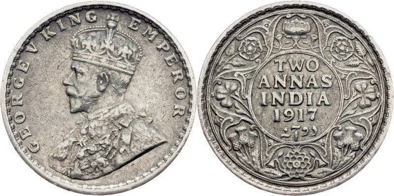British India, 2 Annas 1917 British India, 2 Annas 1917, Ag, KM# 515; aEF

Gra...