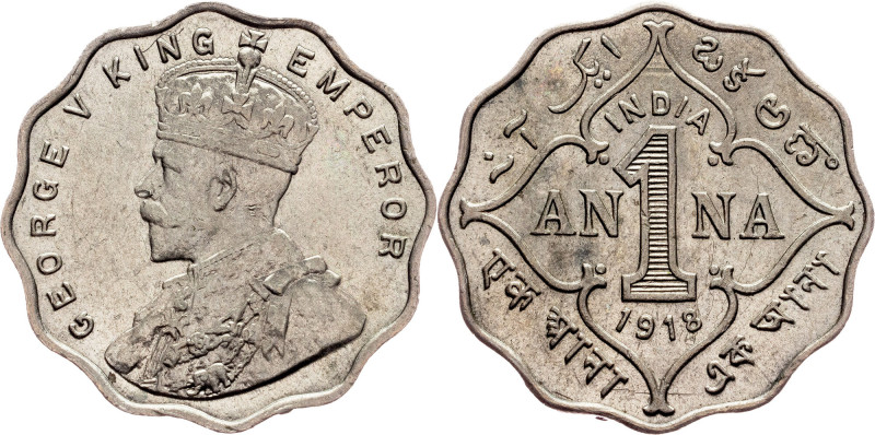 British India, 1 Anna 1918, Bombay British India, George V., 1 Anna 1918, Bombay...