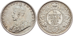 British India, 1/4 Rupee 1918, Calcutta