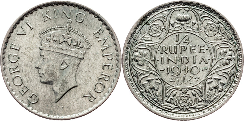 British India, 1/4 Rupee 1940, Bombay British India, George VI., 1/4 Rupee 1940,...