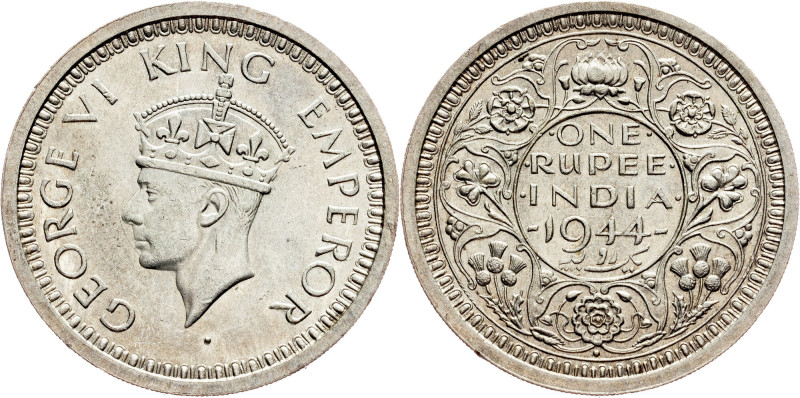 British India, 1 Rupee 1944, Bombay British India, George VI., 1 Rupee 1944, Bom...