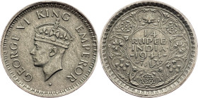British India, 1/4 Rupee 1944