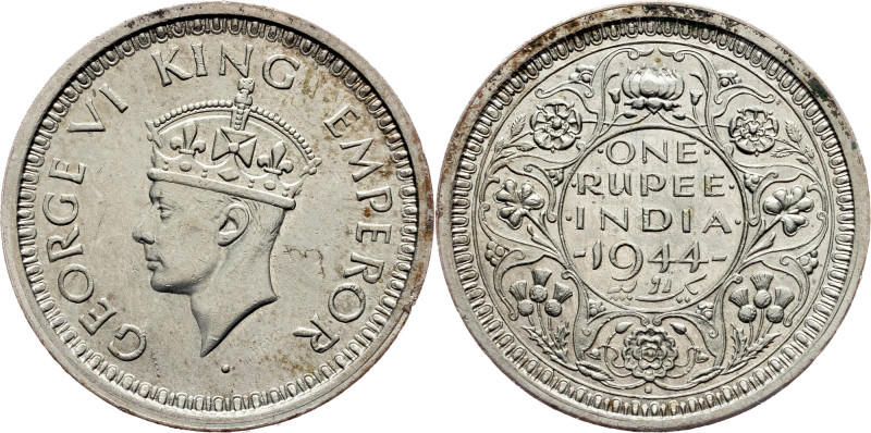 British India, 1 Rupee 1944, Bombay British India, 1 Rupee 1944, Bombay, KM# 557...