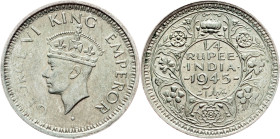 British India, 1/4 Rupee 1945, Bombay