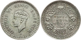 British India, 1/2 Rupee 1945, Bombay