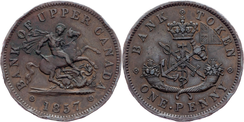 Canada, 1 Penny 1857 Canada, Upper Canada, 1 Penny 1857, 15,926 g, Copper, CCT# ...