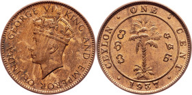Ceylon, 1 Cent 1937, Calcutta