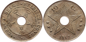 Congo, 10 Centimes 1917, Heaton