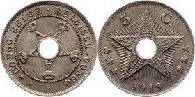 Congo, 5 Centimes 1919, Heaton
