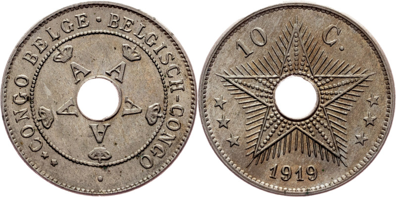 Congo, 10 Centimes 1919, Brussels Congo, Albert I., 10 Centimes 1919, Brussels, ...