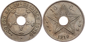 Congo, 10 Centimes 1919, Brussels