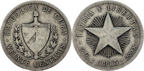 Cuba, 20 Centavos 1915, Philadelphia