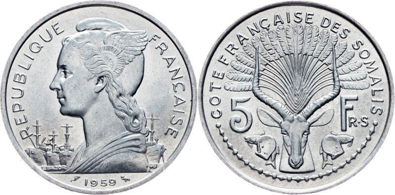 Djibouti, 5 Francs 1959, Paris Djibouti, French Somaliland, 5 Francs 1959, Paris...