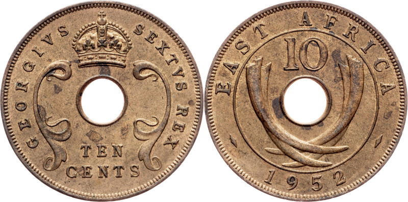 East Africa, 10 Cents 1952, London East Africa, George VI., 10 Cents 1952, Londo...