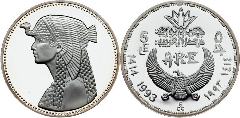 Egypt, 5 Pounds 1993, Ancient Treasure Collection - Cleopatra Egypt, 5 Pounds 19...
