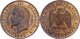 France, 5 Centimes 1862, A