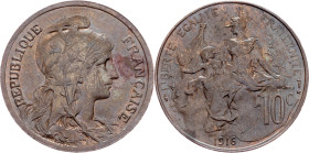 France, 10 Centimes 1916, Madrid