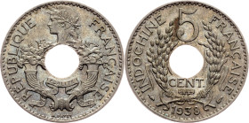 French Indochina, 5 Cents 1938, Paris