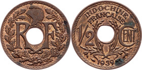 French Indochina, 1/2 Cent 1939, Paris