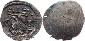 Germany, 1 Pfennig 1687, Nuremberg
