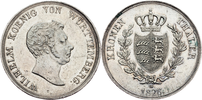 Germany, 1 Thaler 1826, W Germany, Kingdom of Württemberg, Wilhelm I., 1 Thaler ...