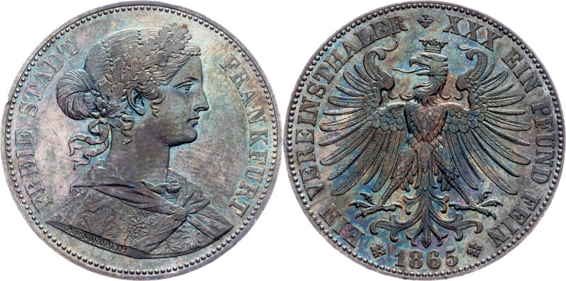 Germany, 1 Vereinsthaler 1865 Germany, Frankfurt, 1 Vereinsthaler 1865, 18,509 g...