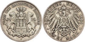 Germany, 2 Mark 1904, J