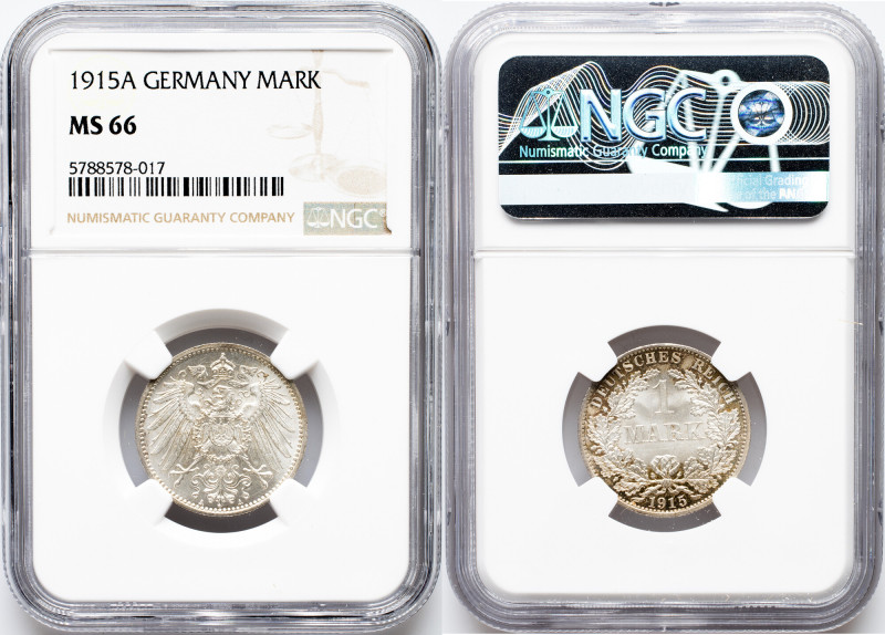 Germany, 1 Mark 1915, A Germany, 1 Mark 1915, A, Ag, KM# 14, Extraordinary speci...