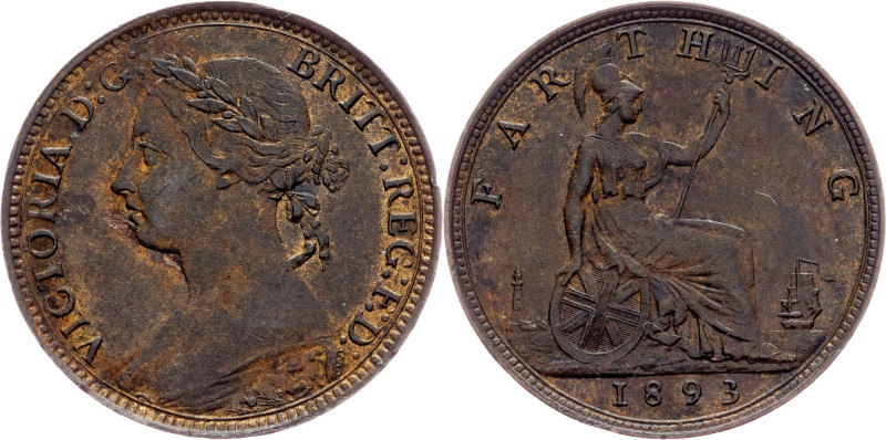 Great Britain, 1 Farthing 1893, London Great Britain, Victoria, 1 Farthing 1893,...