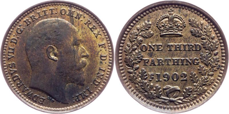 Great Britain, 1/3 Farthing 1902, London Great Britain, Malta, 1/3 Farthing 1902...