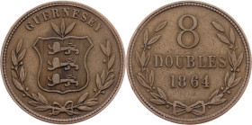 Guernsey, 8 Doubles 1864