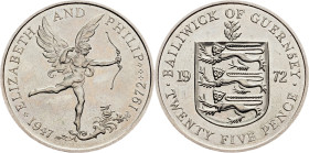 Guernsey, 25 Pence 1972, Llantrisant