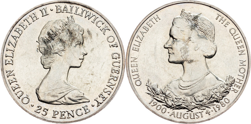 Guernsey, 25 Pence 1980, Llantrisant Guernsey, British Overseas Territories, 25 ...