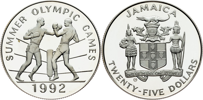 Jamaica, 25 Dollars 1992, Valcambi Jamaica, Summer Olympics, 25 Dollars 1992, Va...