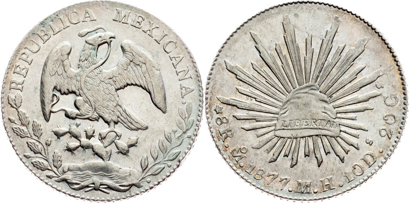 Mexico, 8 Reales 1877, Mo MH Mexico, 8 Reales 1877, Mo MH, 26,988 g, Ag (903/100...