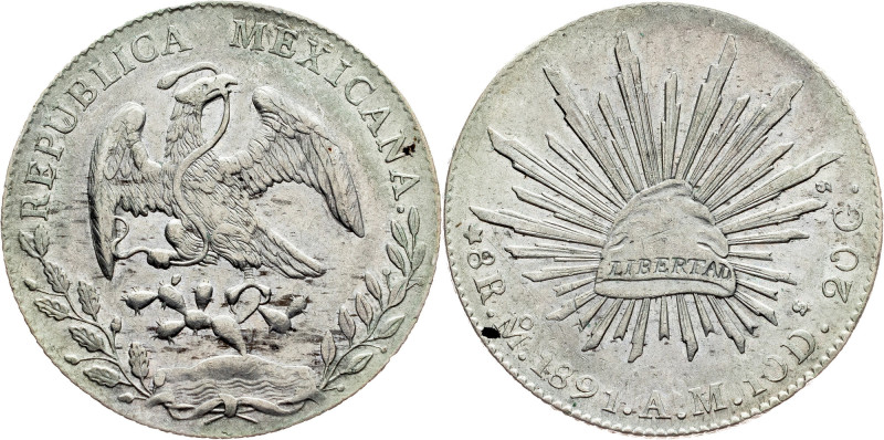 Mexico, 8 Reales 1891, Mo AM Mexico, State of Chihuahua, 8 Reales 1891, Mo AM, 2...