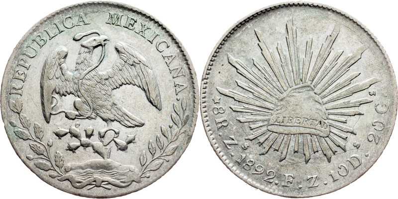 Mexico, 8 Reales 1892, Zs Fz Mexico, 8 Reales 1892, Zs Fz, 26,939 g, Ag (903/100...