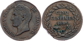 Monaco, 5 Centimes 1837, CM