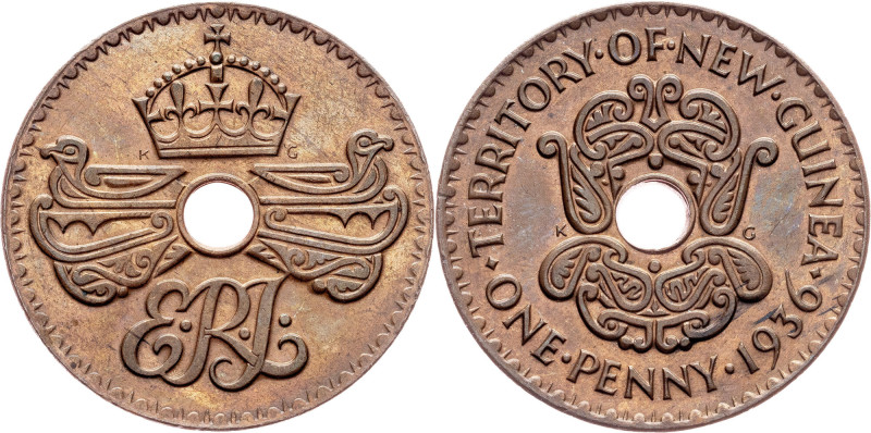 New Guinea, 1 Penny 1936 New Guinea, Edward VIII., 1 Penny 1936, 6,52 g, Bronze,...