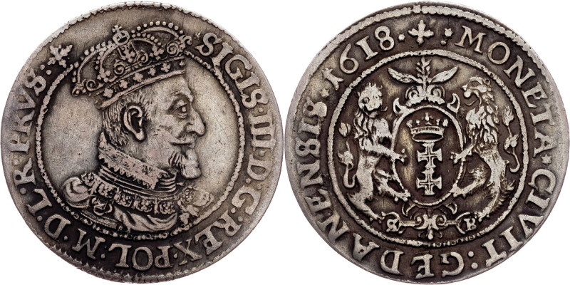 Poland, Ort 1618, Danzig Poland, Sigismund III. Vasa, Ort 1618, Danzig, 6,123 g,...