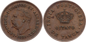 Portuguese India, 1/8 Tanga 1881, Calcutta