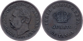 Portuguese India, 1/4 Tanga 1881, Calcutta