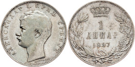 Serbia, 1 Dinar 1897
