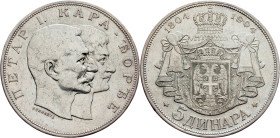 Serbia, 5 Dinara 1904