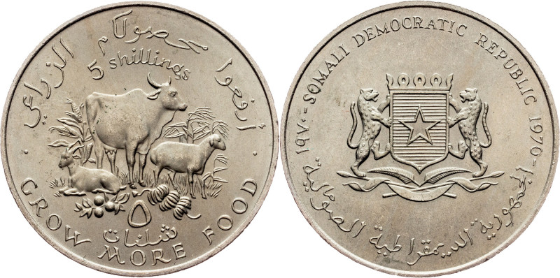Somalia, 5 Shillings 1970, London Somalia, Democratic Republic, 5 Shillings 1970...