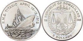 Somalia, 5 Dollars 1998
