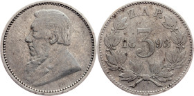 South Africa, 3 Pence 1893, Pretoria