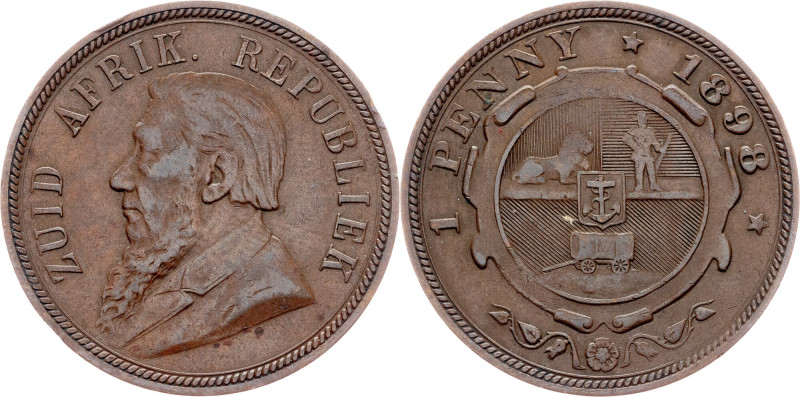 South Africa, 1 Penny 1898, Pretoria South Africa, Republic, 1 Penny 1898, Preto...