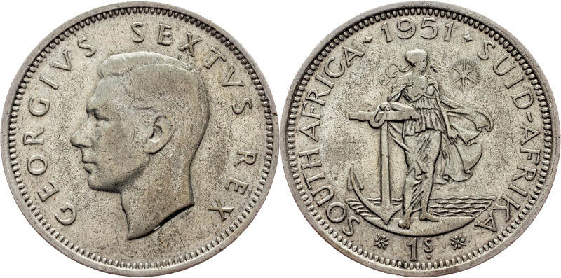 South Africa, 1 Shilling 1951, Pretoria South Africa, George VI., 1 Shilling 195...